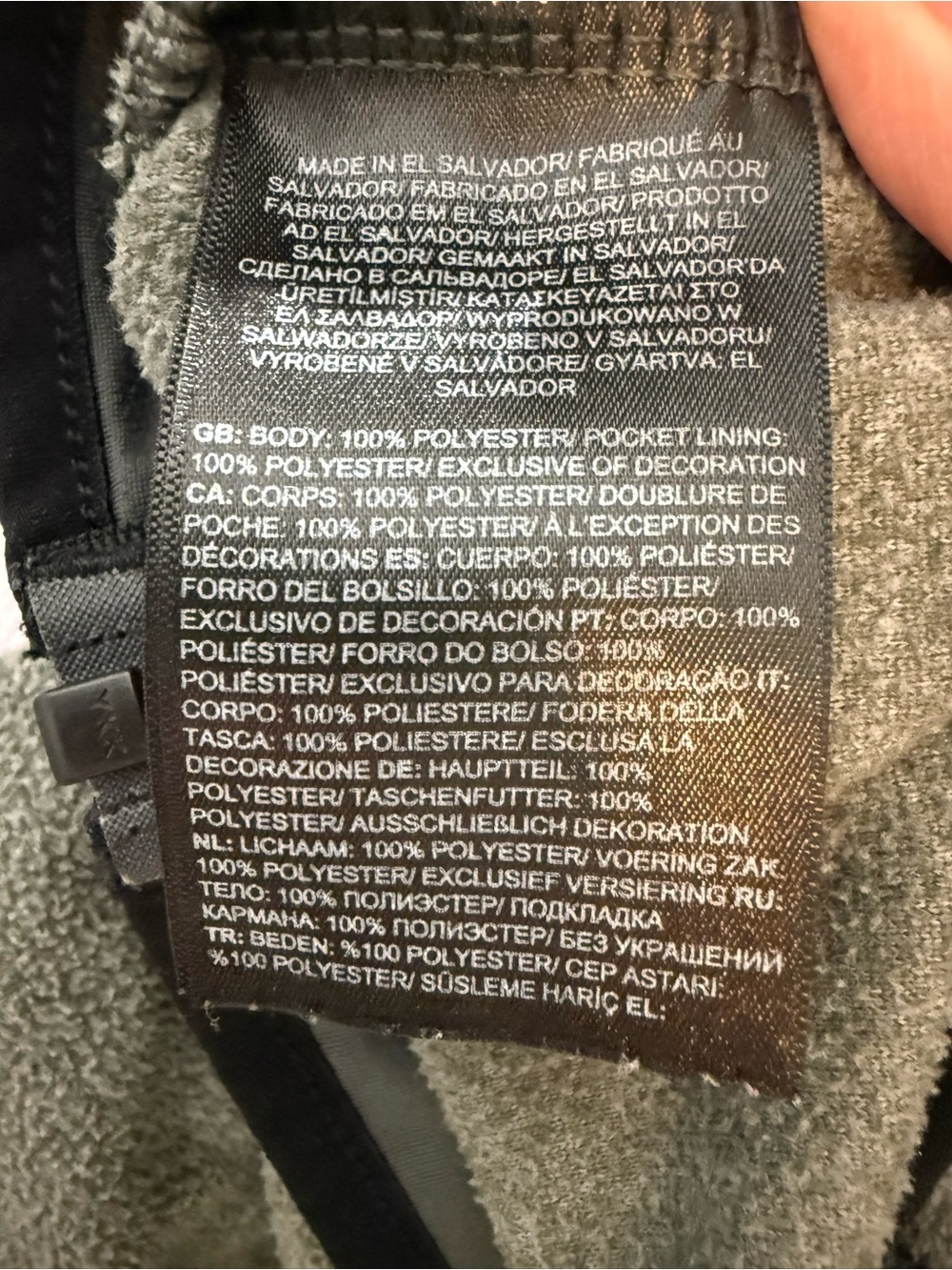 The North Face Kids Two-Tone Hooded Fleece Jacket in Lavender & Charcoal - Picture 5 of 5